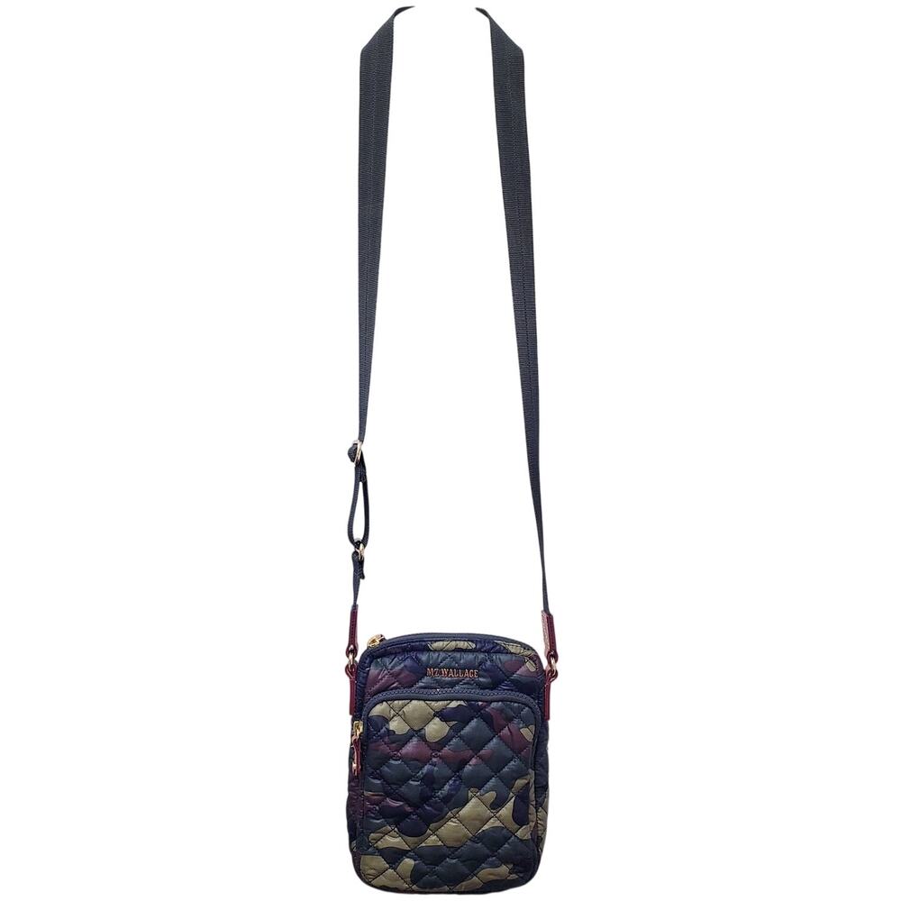 MZ WALLACE Metro Quilted Crossbody Bag Green Camo Camouflage Print - Picture 2 of 16